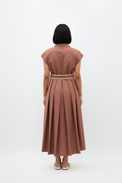 Tuscan Red-Ivory Skater Dress