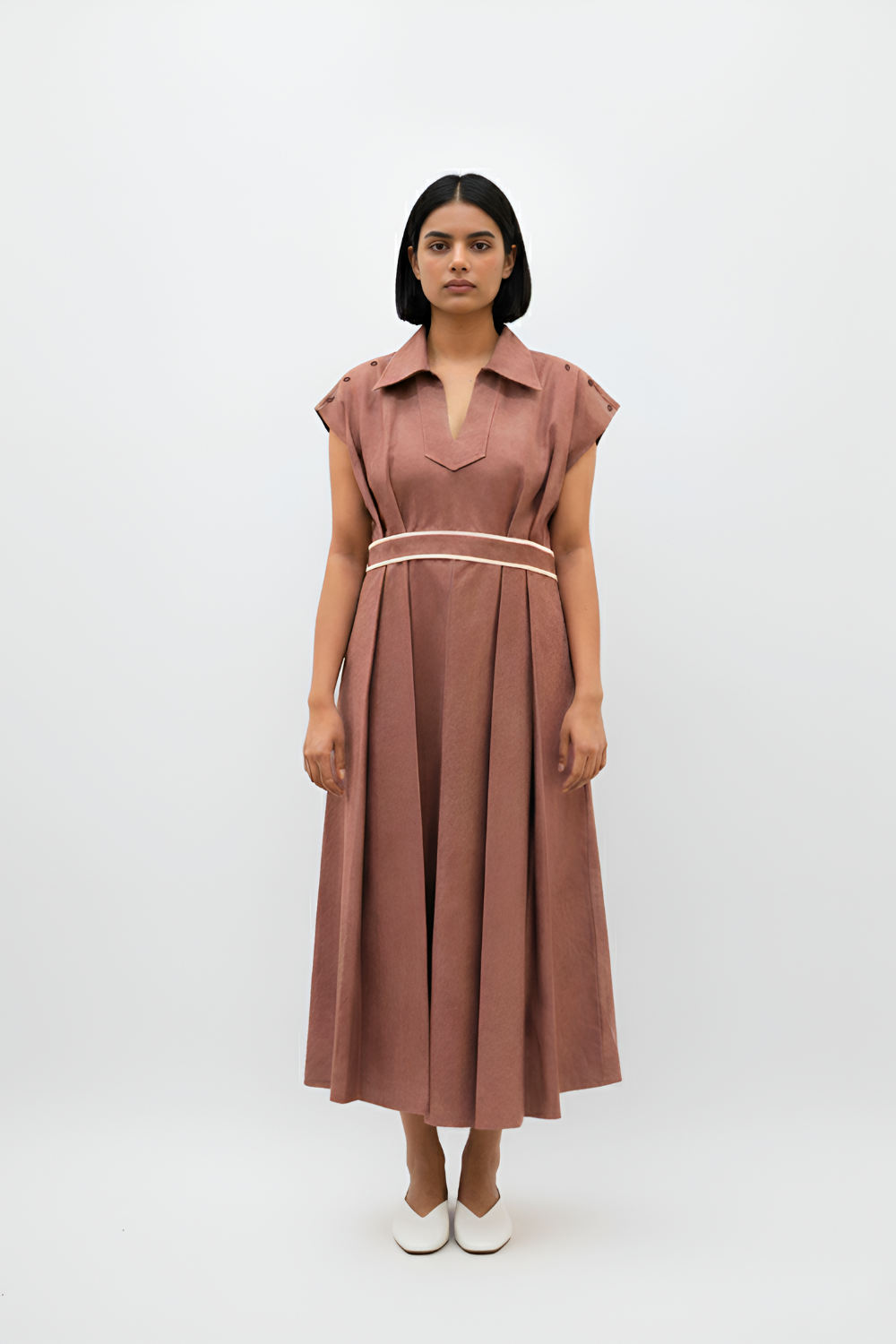 Tuscan Red-Ivory Skater Dress