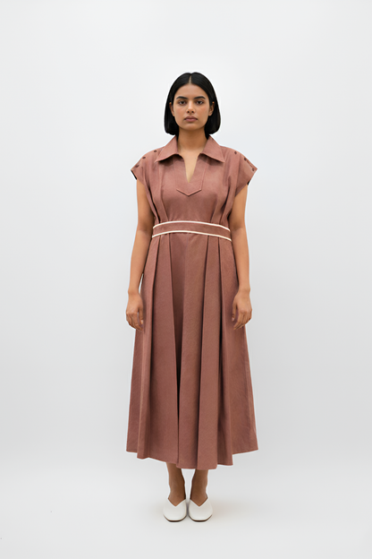 Tuscan Red-Ivory Skater Dress