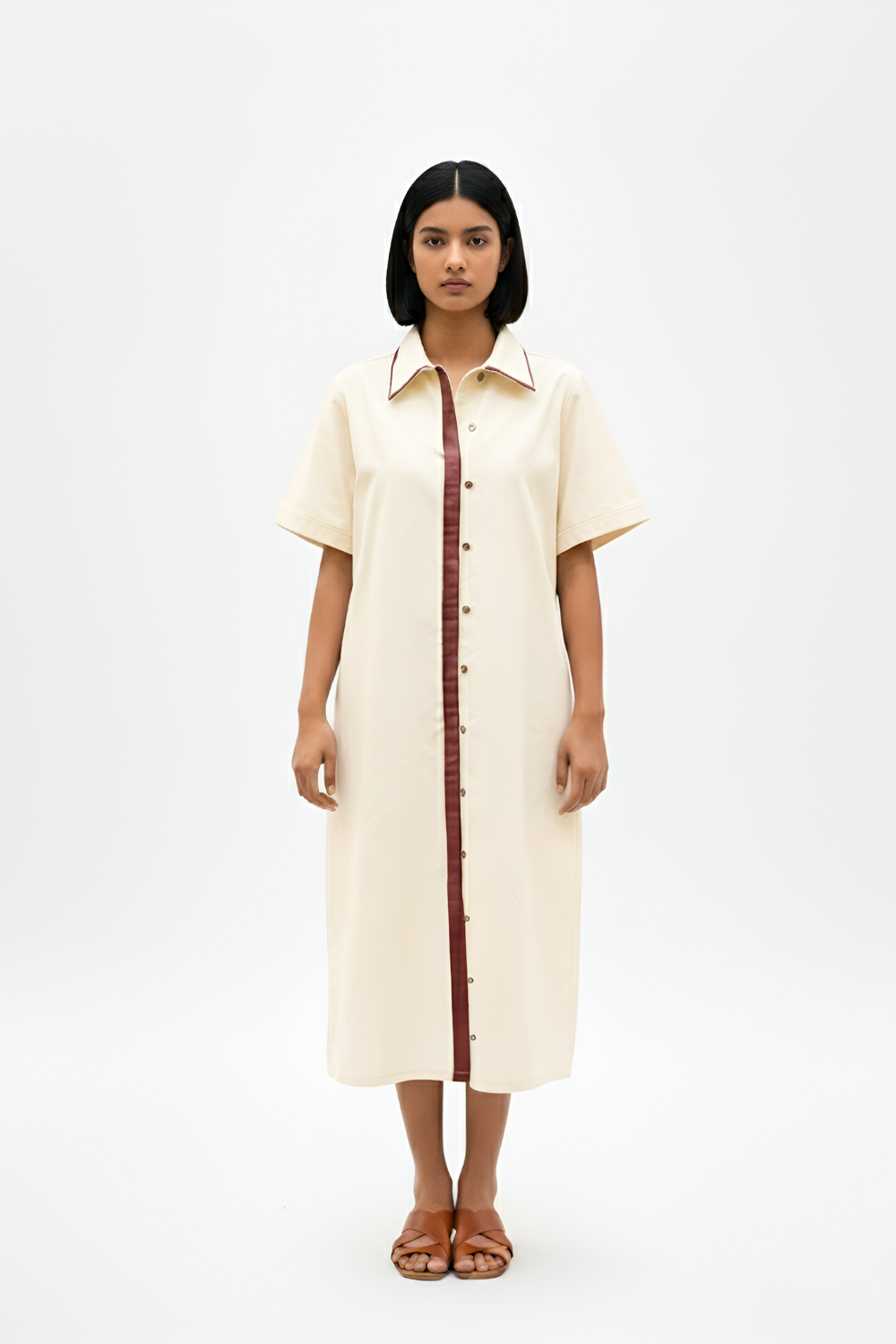 Ivory-Tuscan Red Shirt Dress