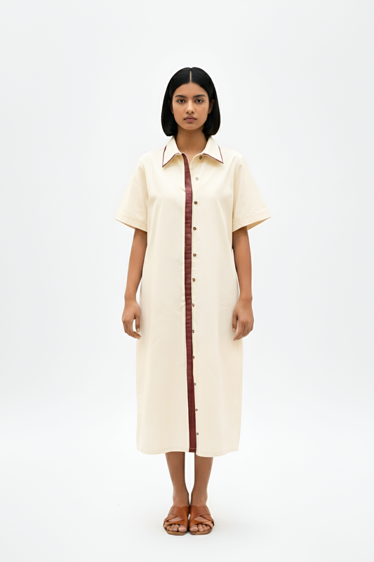 Ivory-Tuscan Red Shirt Dress