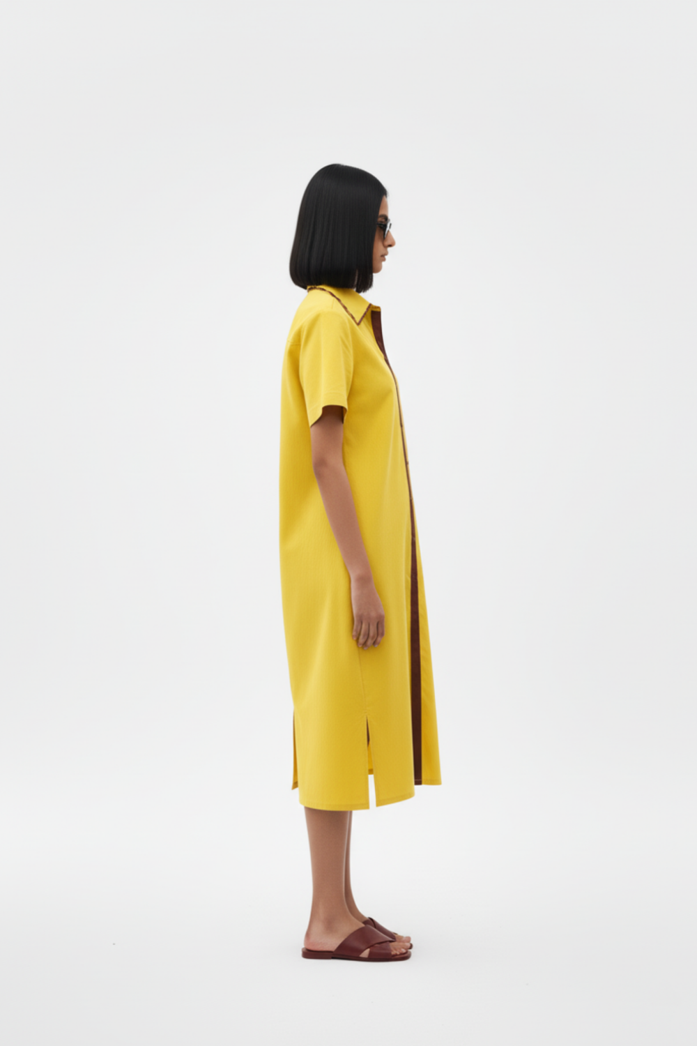 Mango Yellow-Tuscan Red Shirt Dress