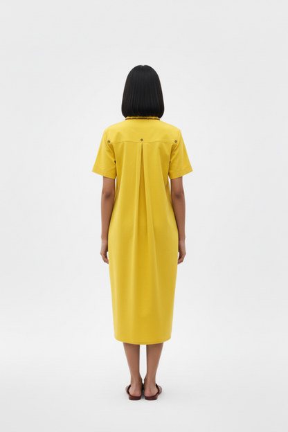 Mango Yellow-Tuscan Red Shirt Dress