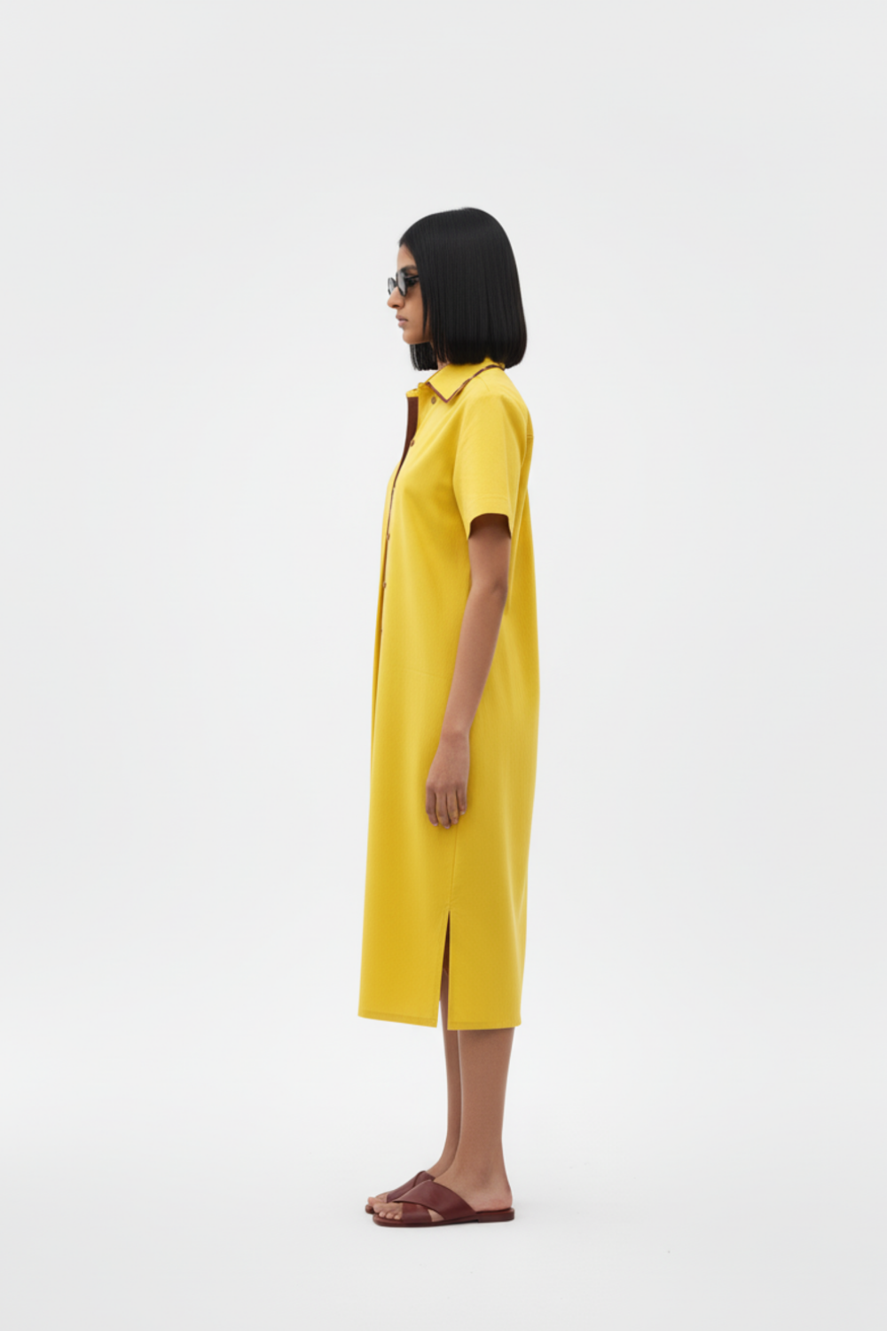 Mango Yellow-Tuscan Red Shirt Dress