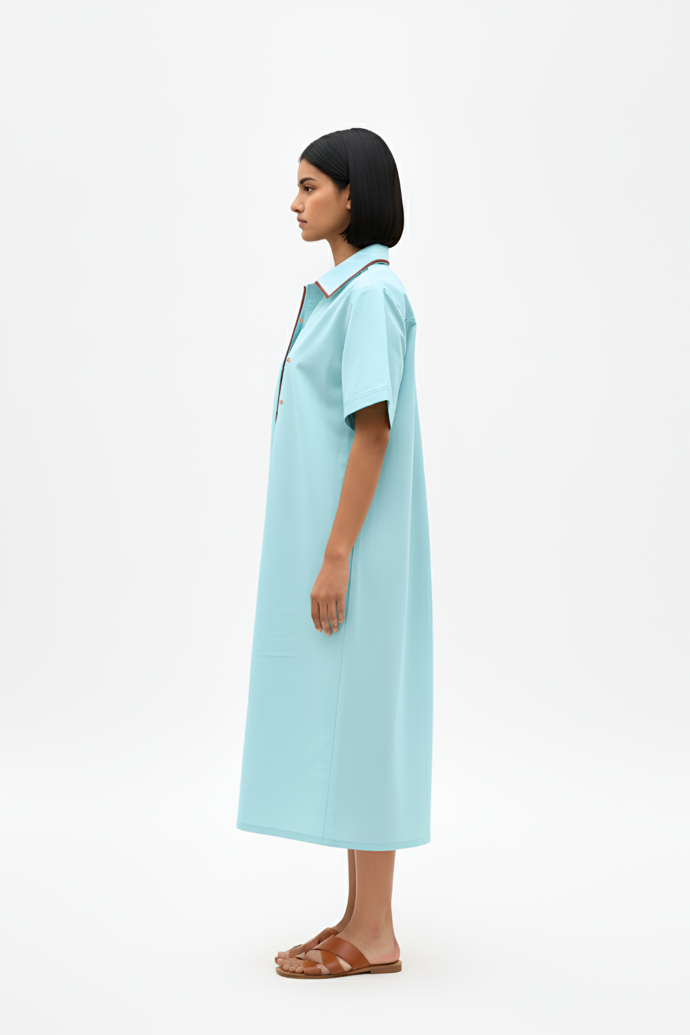 Tiffany Blue-Tuscan Red Shirt Dress