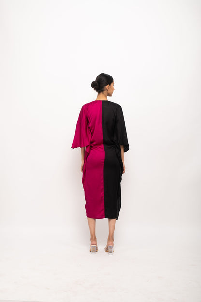 Black-Wine Kaftan Bodycon Dress