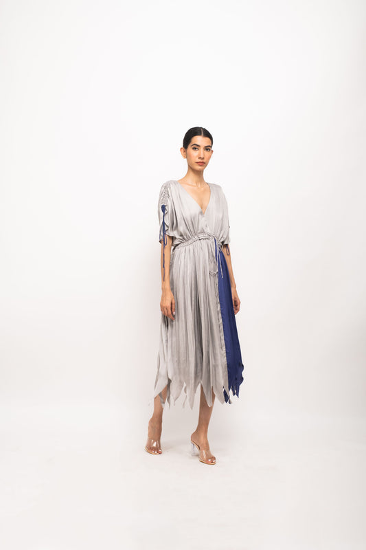 Grey-Blue Angrakha Dress