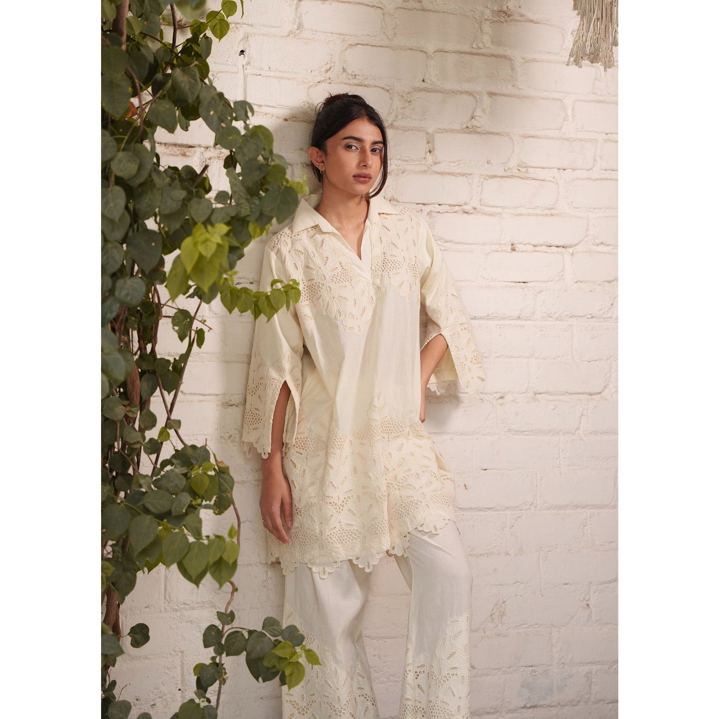 Capsule 18, Beige Cotton ,Cutwork