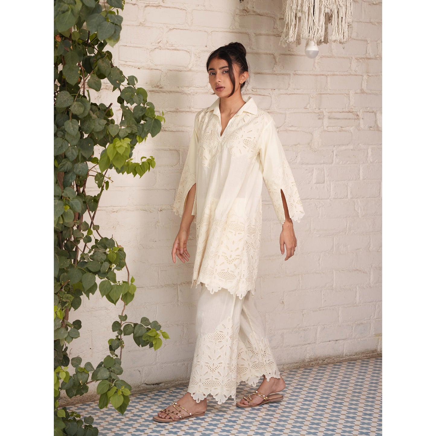 Capsule 18, Beige Cotton ,Cutwork