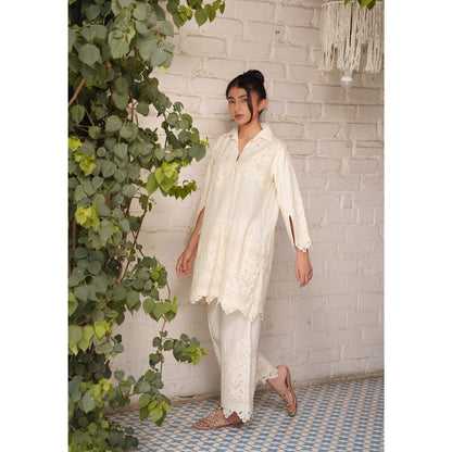 Capsule 18, Beige Cotton ,Cutwork