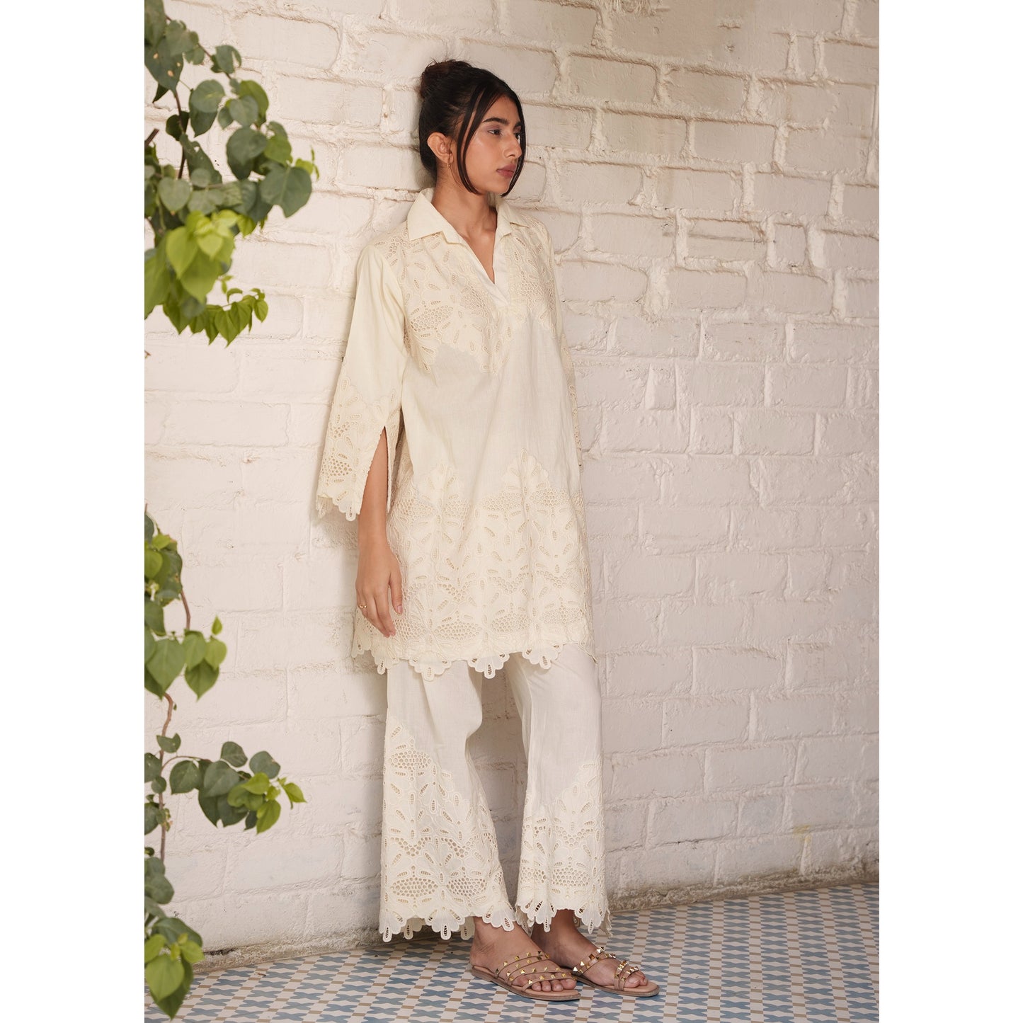 Capsule 18, Beige Cotton ,Cutwork