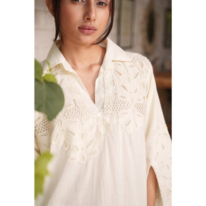 Capsule 18, Beige Cotton ,Cutwork