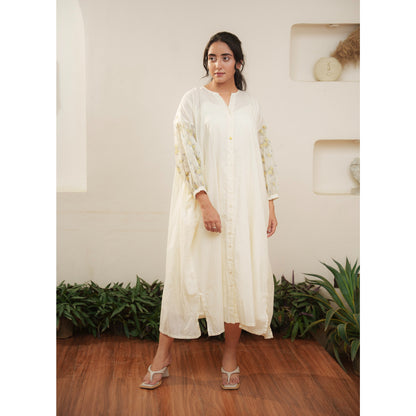 Capsule 8, Beige Cotton, Lemon Print  Chanderi