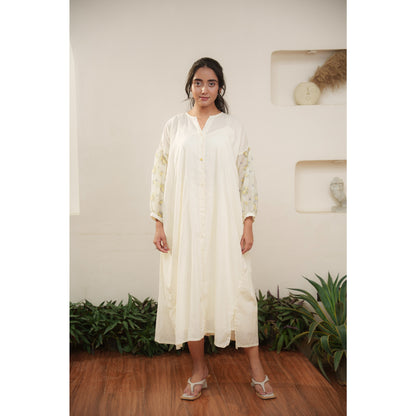 Capsule 8, Beige Cotton, Lemon Print  Chanderi