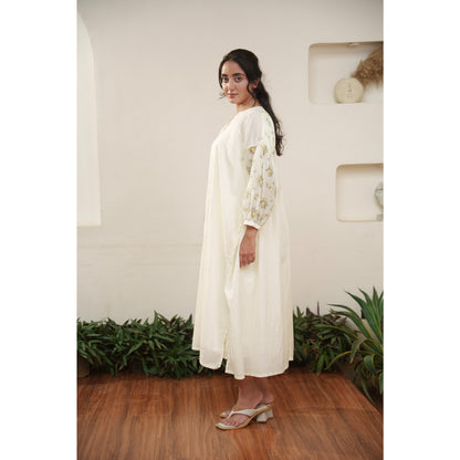 Capsule 8, Beige Cotton, Lemon Print  Chanderi