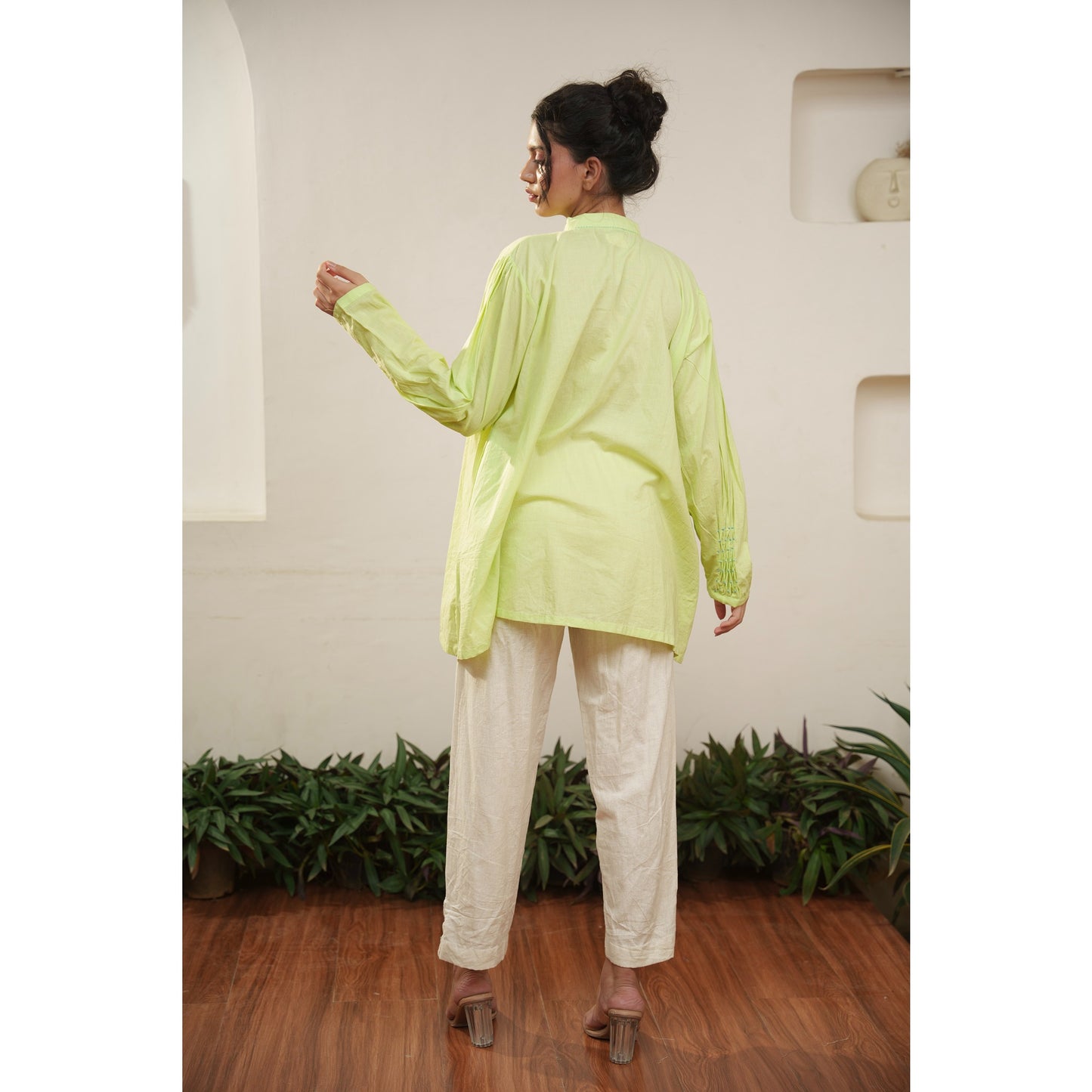 Capsule 13, Floro Green, Beige Khadi