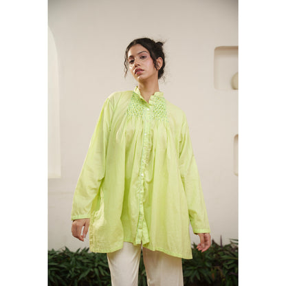 Capsule 13, Floro Green, Beige Khadi