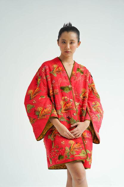 Red Firefly Puffer Jacket Dress