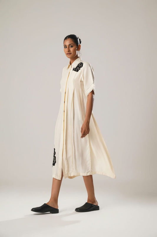 MJ White Pleated Dress