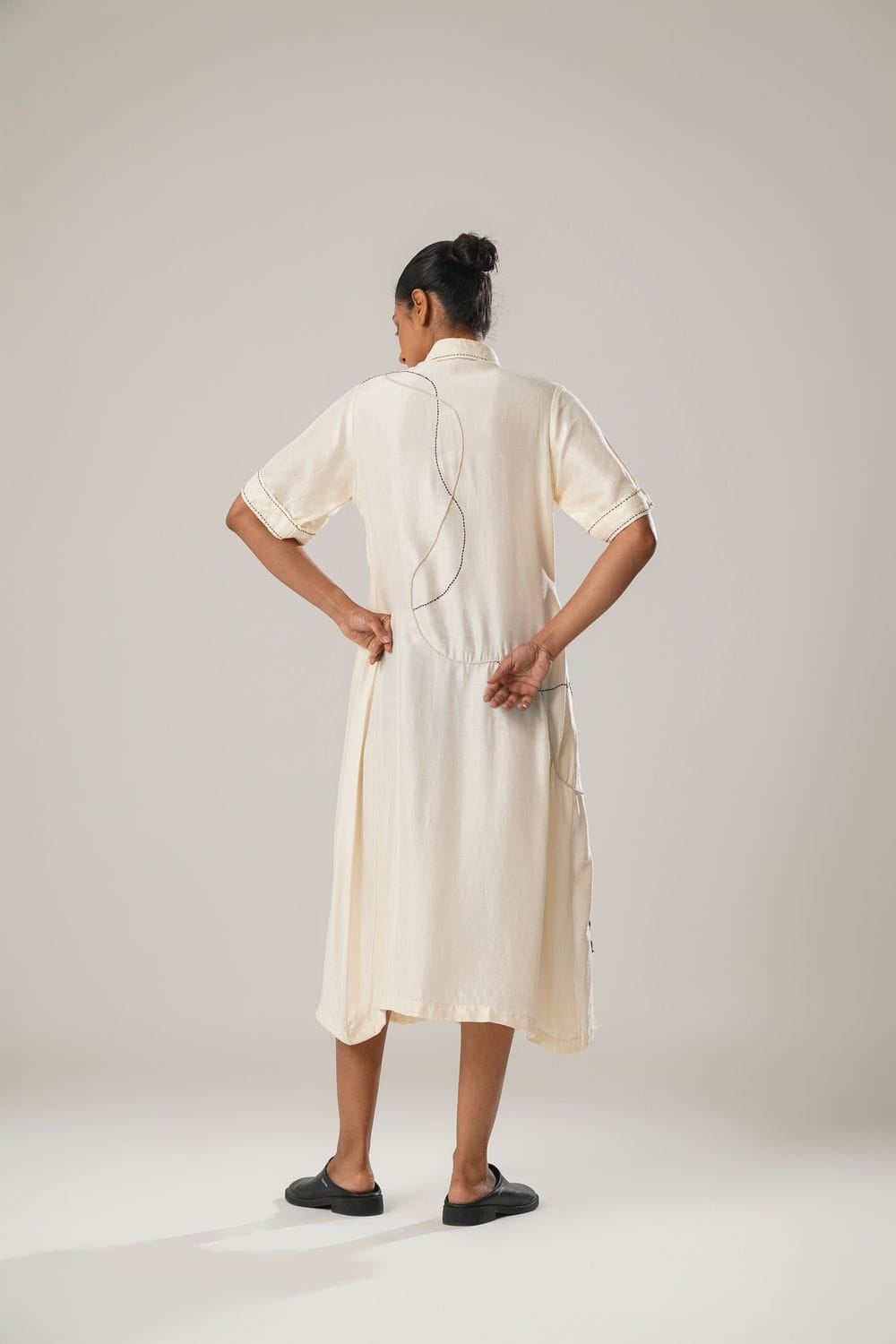 MJ White Pleated Dress