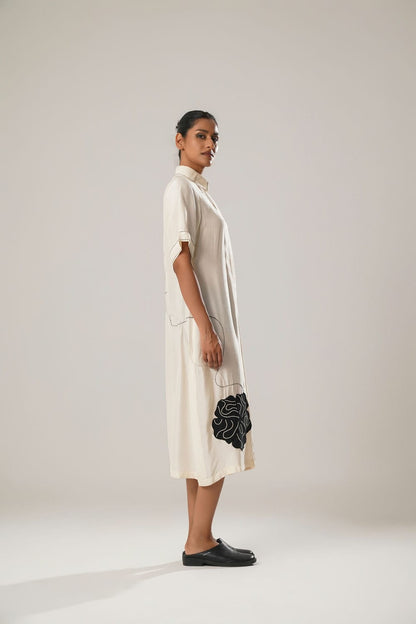 MJ White Pleated Dress