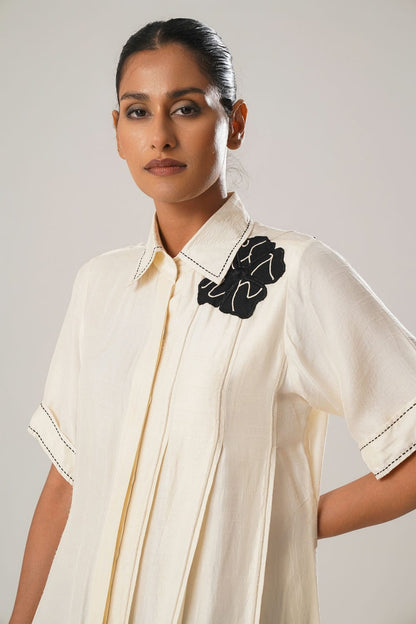 MJ White Pleated Dress