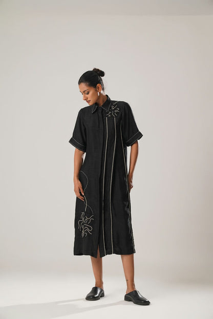 MJ Black Pleated Dress