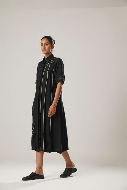 MJ Black Pleated Dress