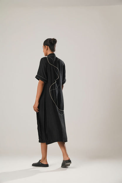MJ Black Pleated Dress