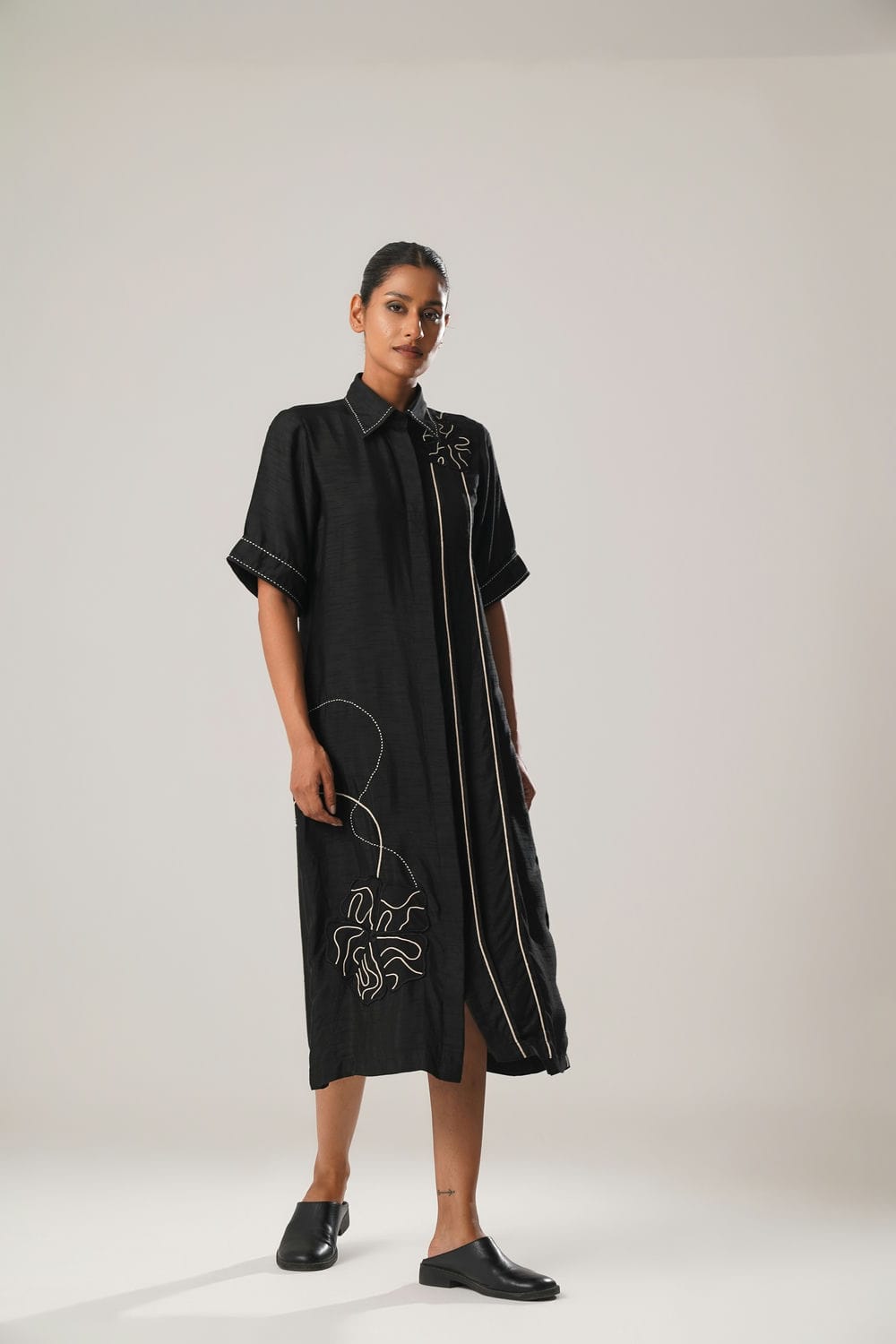 MJ Black Pleated Dress