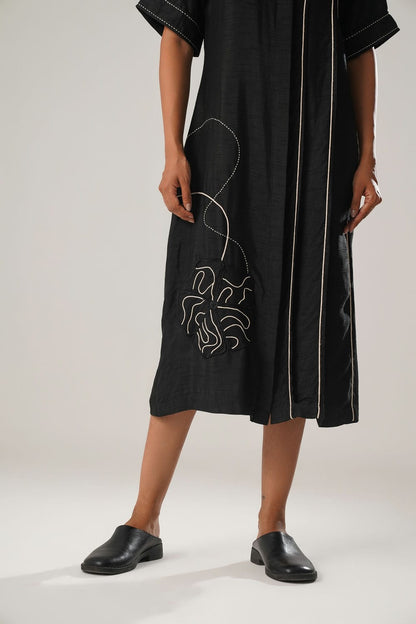 MJ Black Pleated Dress