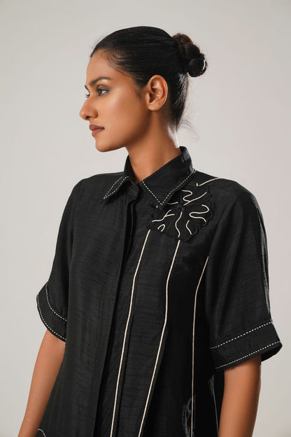 MJ Black Pleated Dress