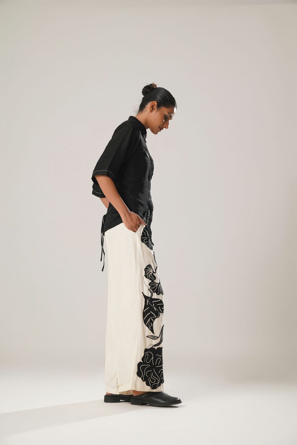 MJ Back Tie Shirt + Floral Pants