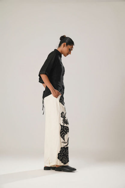MJ Back Tie Shirt + Floral Pants