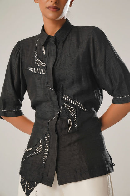 MJ Back Tie Shirt + Floral Pants