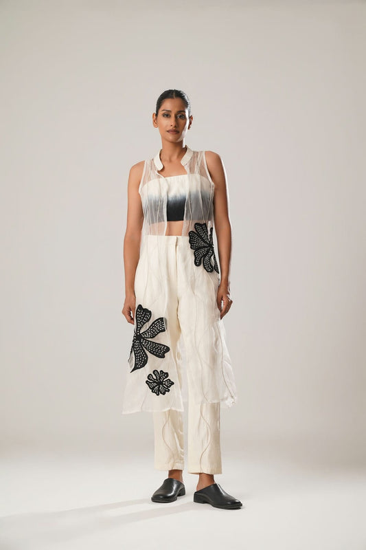MJ Ombre Top + Cigarette Pants + Organza Jacket