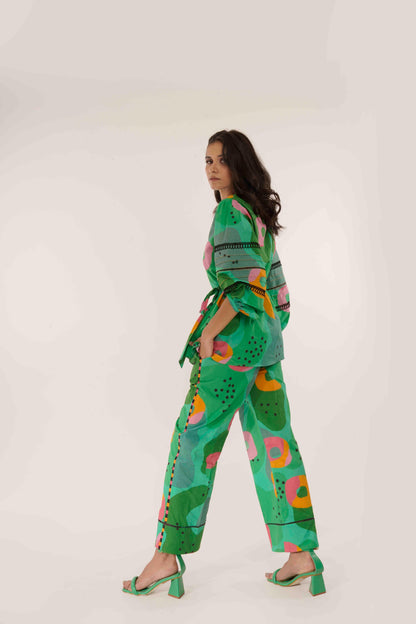 Bloom Co-ord Set (Green Print)