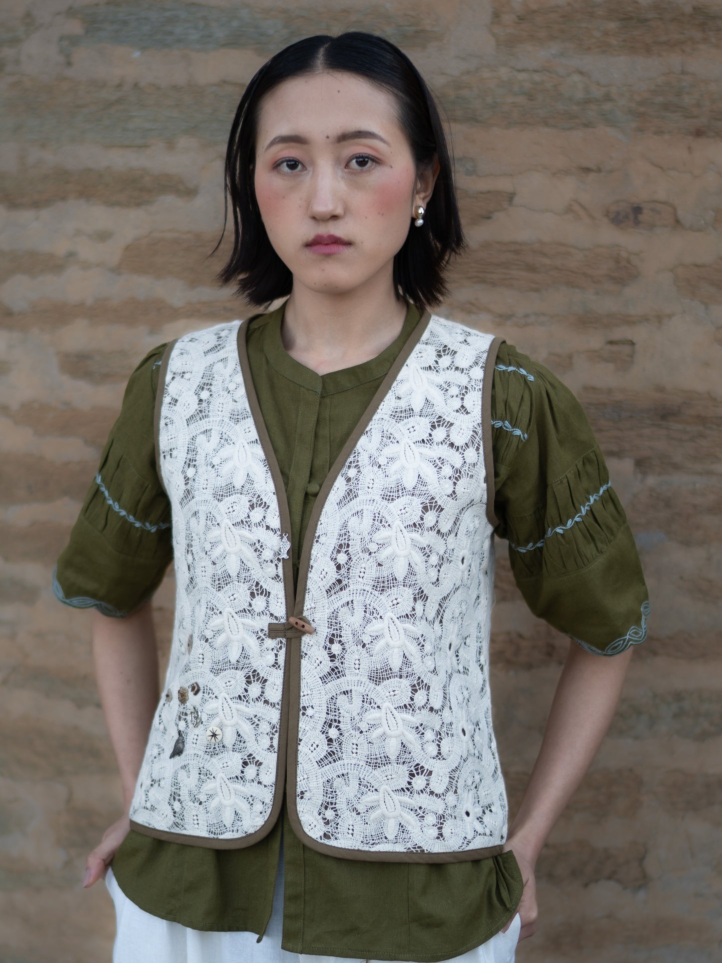 White Thread Vest