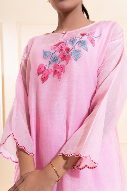 Blush Pink Asymmetrical Chanderi Co-ord Set