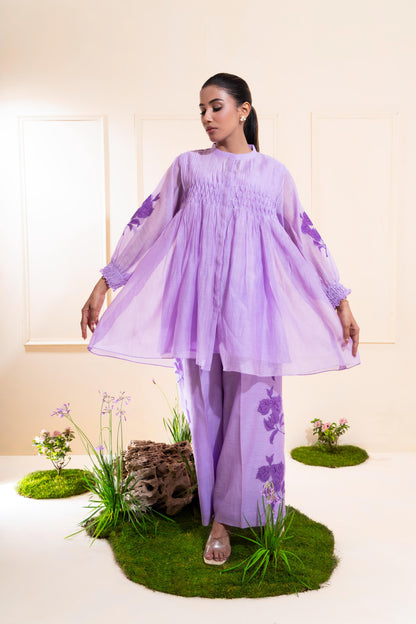Lilac Smocking Chanderi Co-ord Set