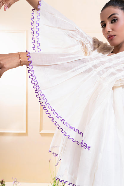 Off-white Smocking Chanderi Co-ord Set