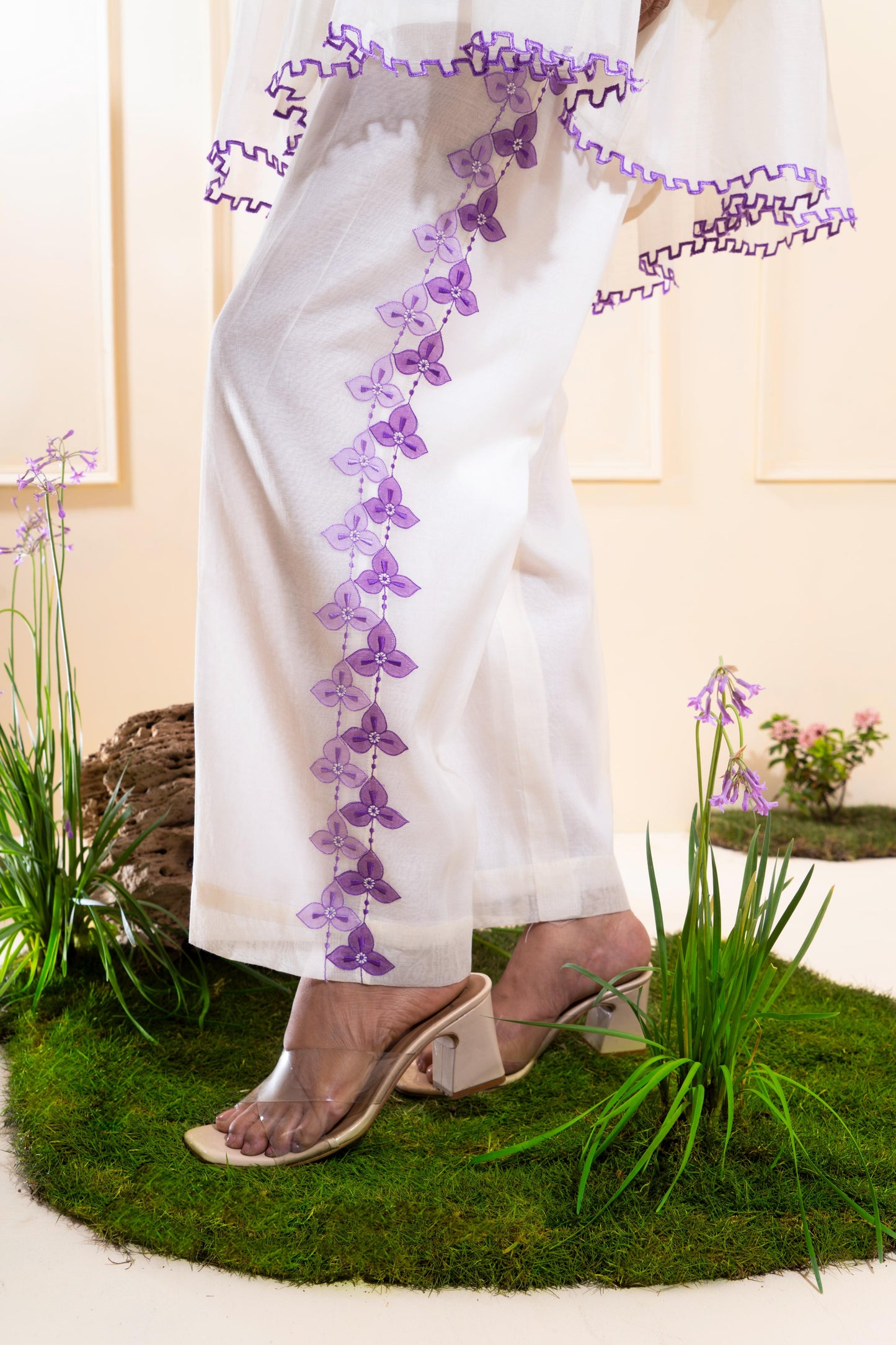 Off-white Smocking Chanderi Co-ord Set