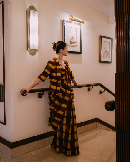 Plaid Saree
