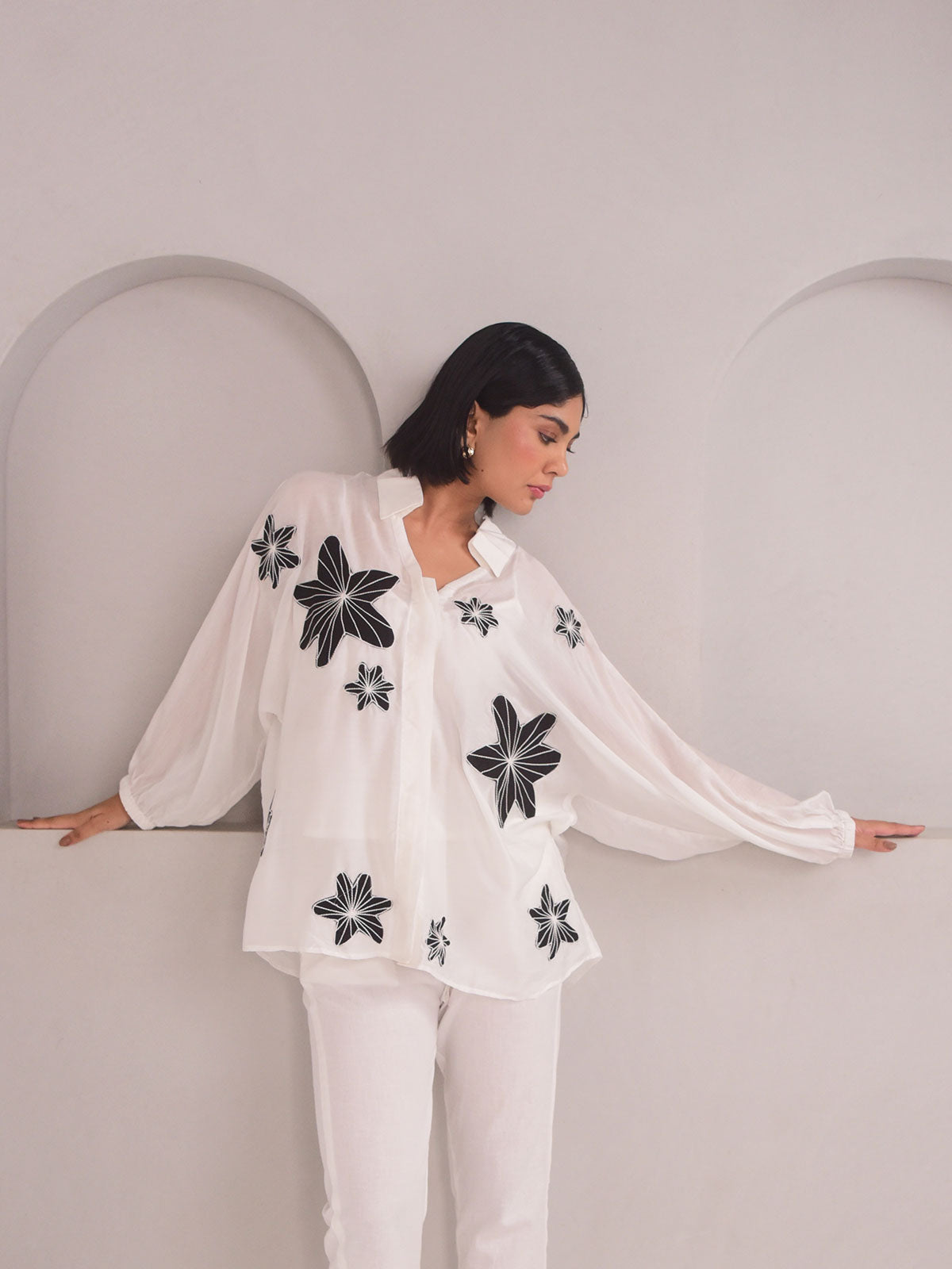 Dana Applique Modal Set - Black