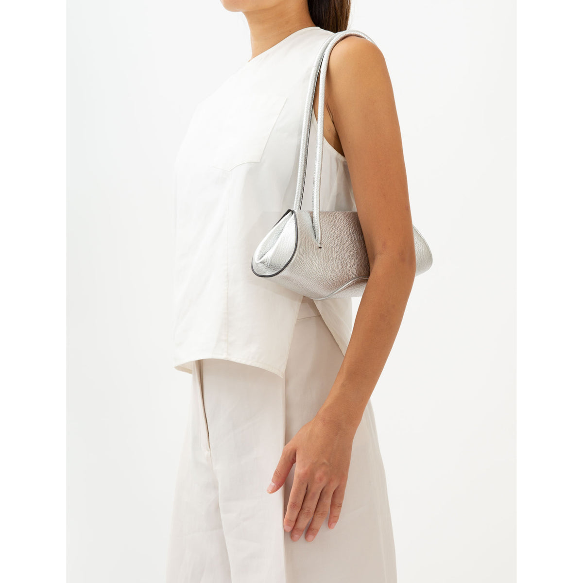 ELIZABETH BAGUETTE MINI METALLIC - SILVER