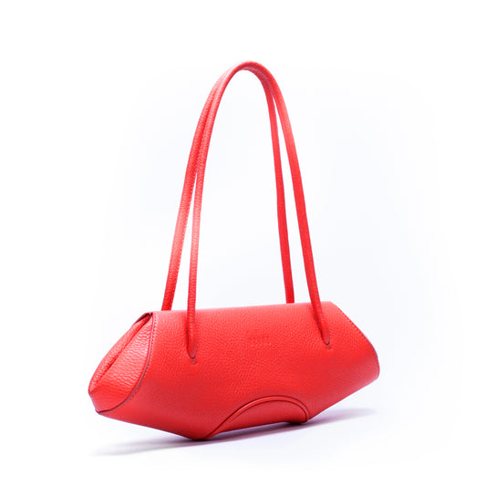 ELIZABETH BAGUETTE MINI PEBBLE RED