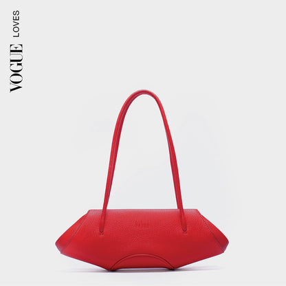 ELIZABETH BAGUETTE MINI PEBBLE RED