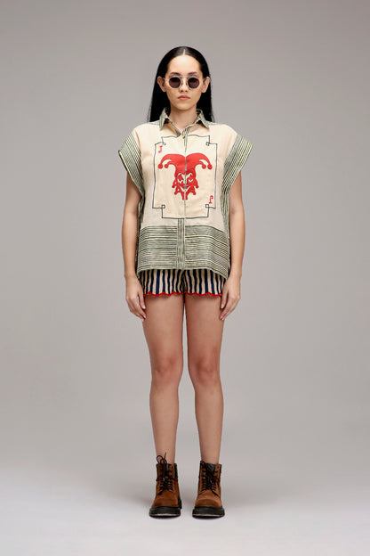 Egg-Shell Joker Shirt Shorts Set