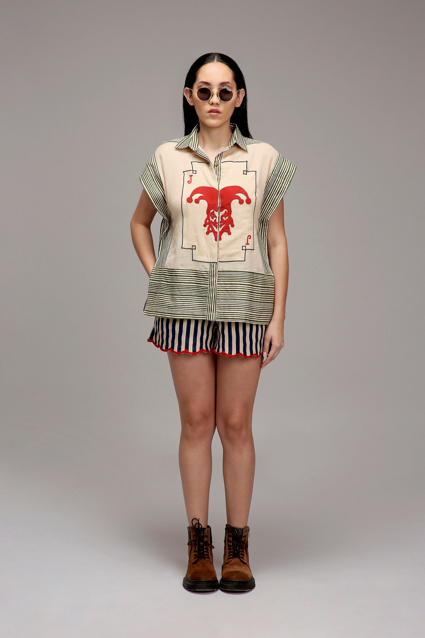 Egg-Shell Joker Shirt Shorts Set