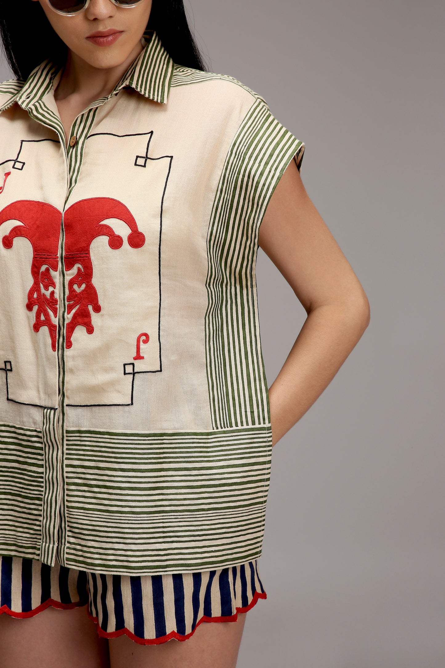 Egg-Shell Joker Shirt Shorts Set